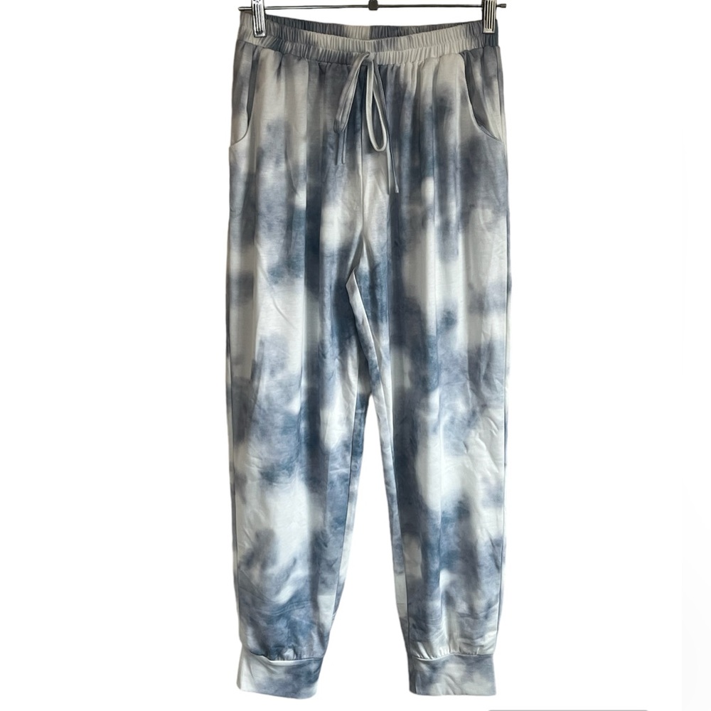 Blue and White Tie Dye Joggers